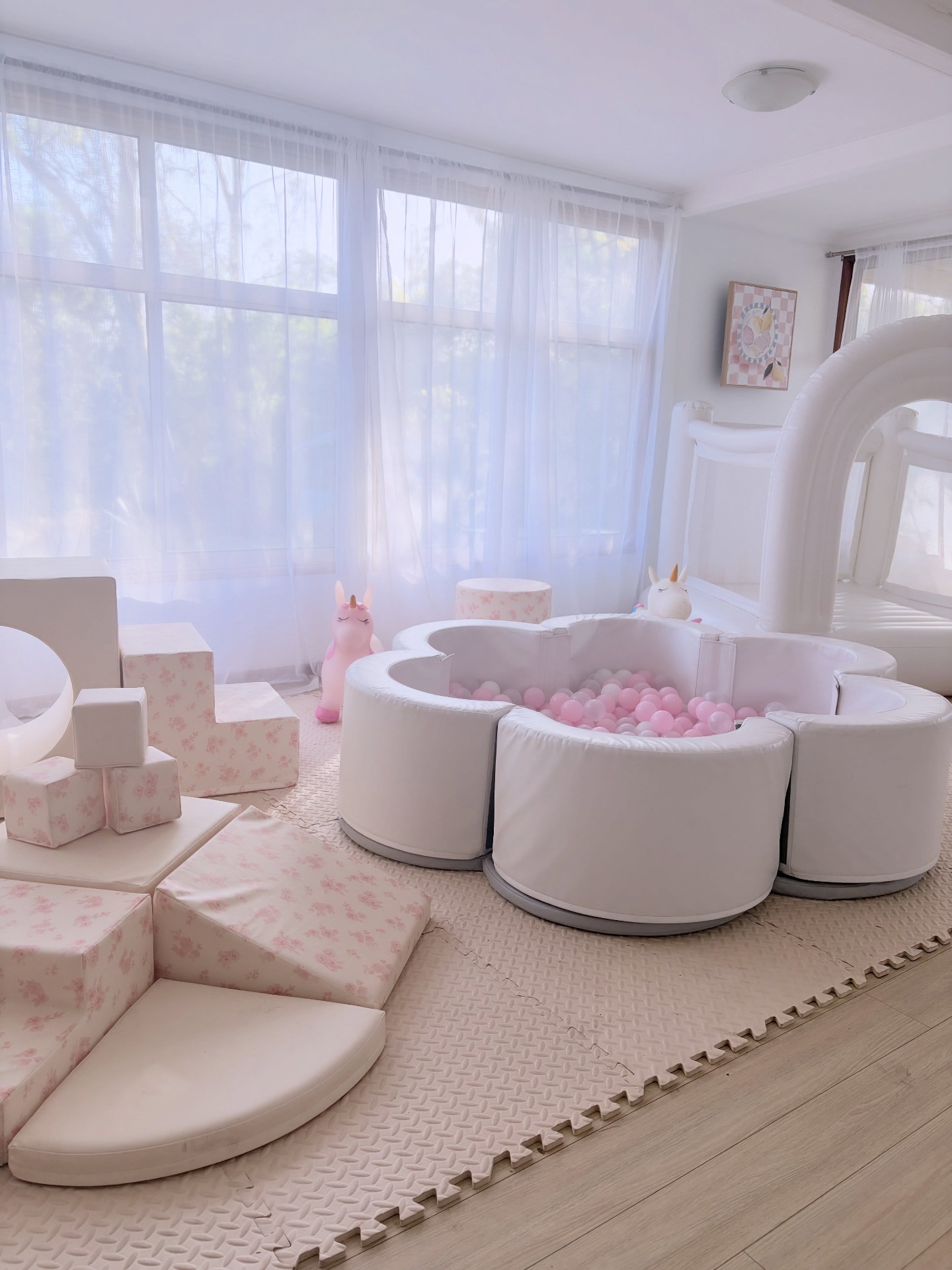 KloudKoCollective neutral soft play and ball pit styled inside an Adelaide home